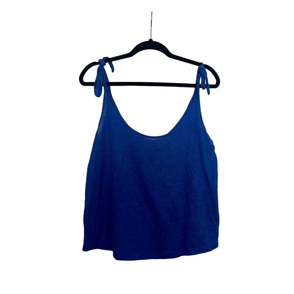 Ba&sh Boxy Short Crop Tank Top Blue Sleeveless Size 0 Designer Luxury Brand